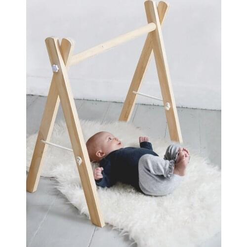 Baby Natural Wooden Gym Play Toys Teether Clouds Wooden Rodent Stroller Chain Hanging Baby Toy Mobile Bed Holder Gift