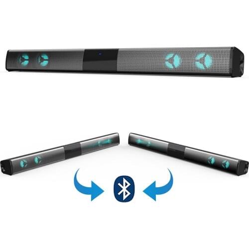 Bluetooth Home Theater 3D Stereo Speaker Super Bass Soundbar Multi-Function Subwoofer Split Foldable for TV/PC