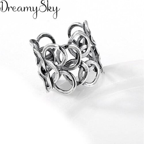 Hot Sale Charming Romantic Big Circle Rings for Women Men Jewelry Adjustable Size Rings Christmas Gift Dropship 2021