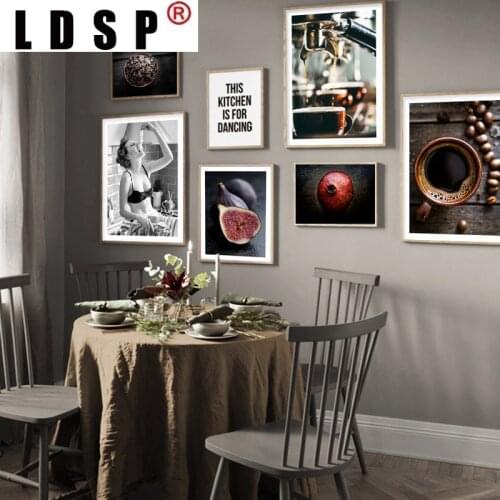 LDSP Nordic Food Kitchen Coffee Fig Canvas Nature Painting Wall Art Print Poster Picture Modern Dining Room Home Decor