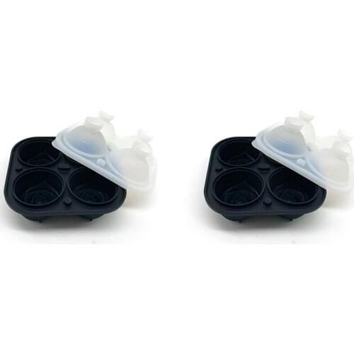 Ice Cube Trays 3D Rose Silicone 4-Ice Cube Trays With Removable Funnel-Shaped Lid