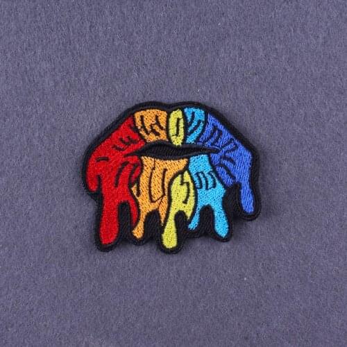 Sexy Lips Patches On Clothes Rainbow Embroidered Patches For Clothes Applique Fashion Patch Apparel Iron On Patches On Clothes