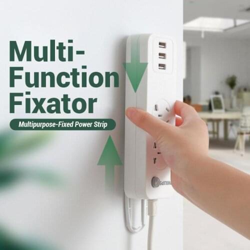 Punch-Free Wall-mounted Plug-in Multi-Function Fixator Self-Adhesive Socket Fixer Cable Wire Organizer Seamless Power Strip Hold