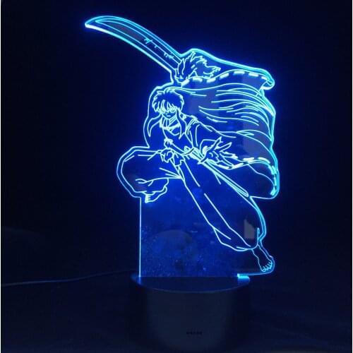 Table 3d Lamp Dropshipping LED Inuyasha Slays Anime Lamp Inuyasha Bedroom Decoration Nightlight Birthday Gift Room Decor
