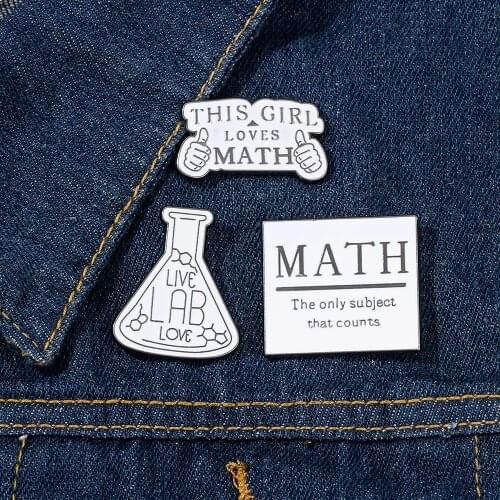Science Math Enamel Pins This Girl Love The Math Live LAB Love Brooches Charms for School Bag Class Teacher Student Gifts