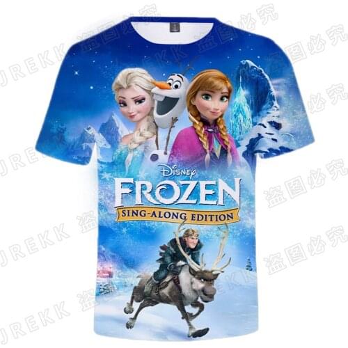 2021 New T-shirts Man Summer Cartoon Anime Frozen 3D Printed Children Tee Shirt Oversized Harajuku Style Women Clothes