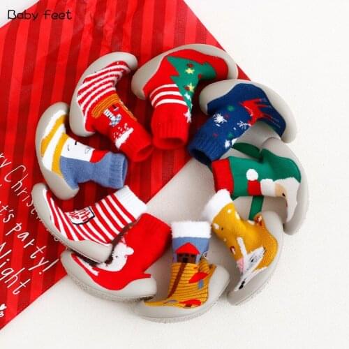 First Walker Christmas baby shoes baby soft bottom baby toddler shoes Christmas gifts autumn and winter childrens indoor shoes