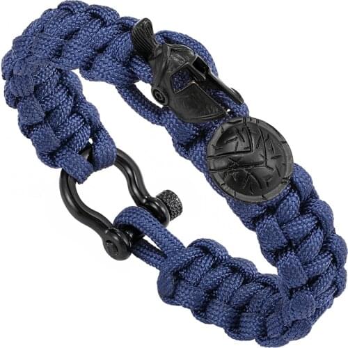 New Outdoor Survival Bracelets Men Seven-core Umbrella Rope Bracelet Spartan Helmet Warrior Handmade Luxury Bracelet Female Gift