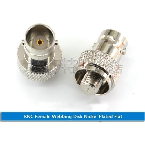 New RF BNC Connector BNC Female Extender Disc Nickel Plated Flat Q9 Brass Straight Coaxial RF Adapters