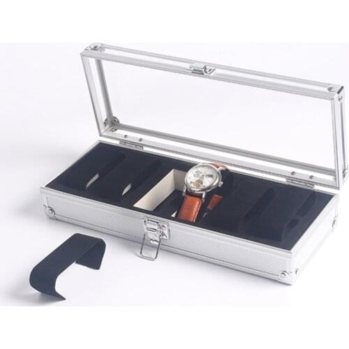 Rectangle Watches Organizer Cabinet 6 Slots Watch Holder Storage Box Aluminium Watch Collection Box коробка для часов Gift Box