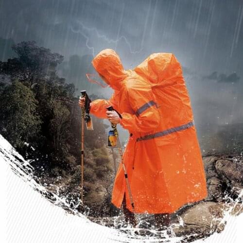 Outdoor Impermeable Raincoats Women/Men Jungle Rain Poncho Backpack Rain Coat Cycling Climbing Hiking Travel Rain Cover