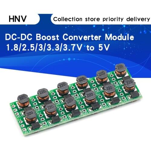 5PCS DC DC 1.8V 2.5V 3V 3.3V 3.7V To 5V Step Up Power Supply Voltage Boost Converter Board Module Regulator 18650 Li-on Batery
