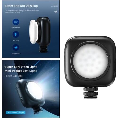 Mini Adjustable Video Fill Light Rechargeable for Vlog Video Makeup Camera