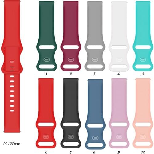 New 22mm 20mm strap for Samsung Galaxy Watch/Active 2/Huawei watch 3/Huawei watch GT2 silicone replacement strap for Amazfit GTR