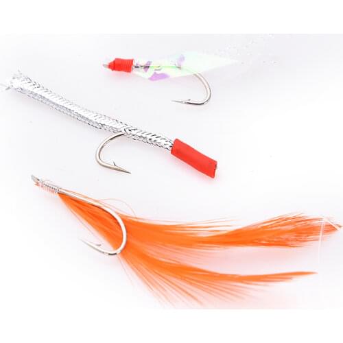 Sabiki Soft Fishing Hooks Rigs Bait Jigs Fish Head String Hook Soft Bait Artificial Lure Worn Fake Lure Hook