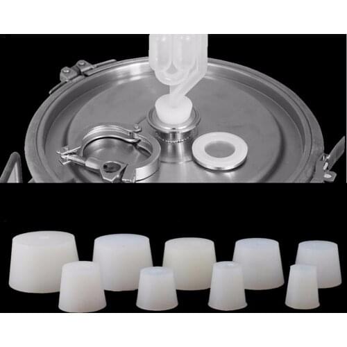 Silicone Fermenter Cover Plug Stoppers With 8mm Hole For Airlock Valve Brew Wine Rubber Fermenting Lids Fermenting Supplies