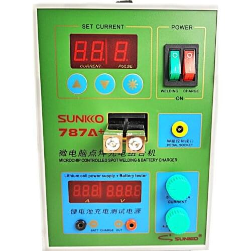 LED Pulse Battery Spot Welder SUNKKO 787A+ Spot Welding Machine MCU Welder Machine 18650 Lithium Battery Test And Charging