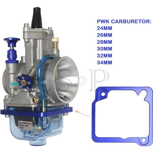 Motorcycle Carburetor For Keihin Koso OKO Power Jet PWK 21 24 26 28 30 32 34 mm 2T 4T Blue transparent cover bowl