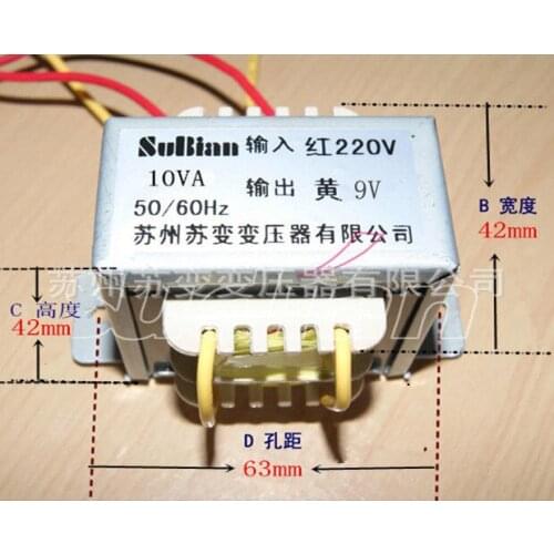 Wuxi SEG custom 10W single 9V audio power transformer EI48*24-10VA 220V/9V1.4A