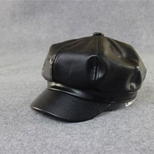 2021 New Summer Quality Fashion Artist PU Women Beret Hat For Women Cap Female Cap Casual Dome Bare Chapeu Feminino Boina