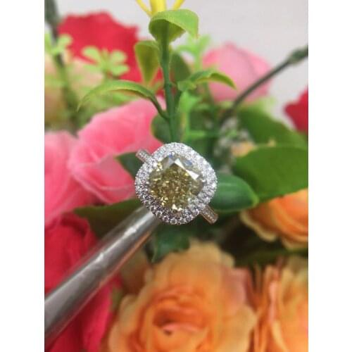 18K Gold Special-shaped Diamond Yellow Moissan Diamond Luxury Full Diamond Female Ring