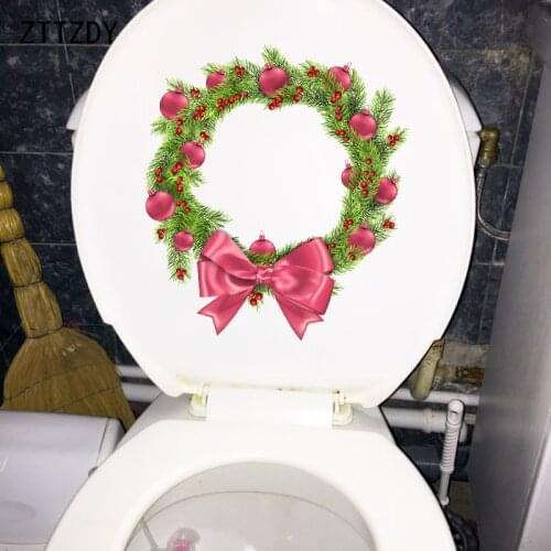 ZTTZDY 22.2×25.1CM Cartoon Bow Ring Childrens Bedroom Wall Stickers Creative WC Toilet Decor T6-0035