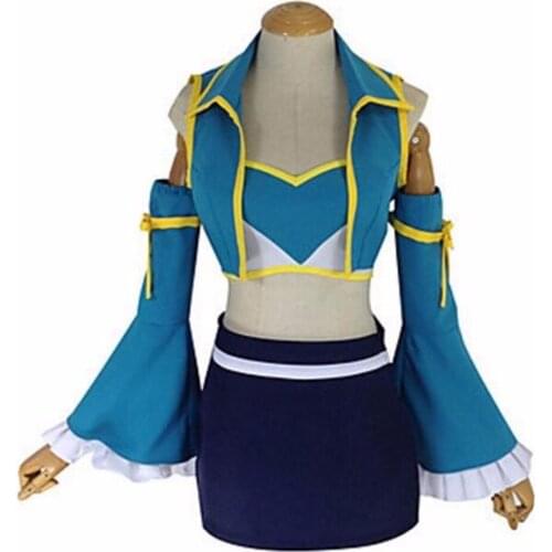 2018 Lucy Heartfilia Fairy Tail 7 years later cosplay costume lolita girls school uniform Sailor skirt suit party dress costume