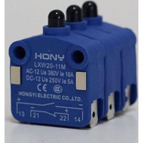 3pcs LXW20-11 Limit Switch Stroke PUSH Slug Column Micro switches Blue 1NO 1NC