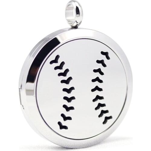 30mm 316L stainless steel hard ball design aroma aromatherapy essential oil diffuser necklace