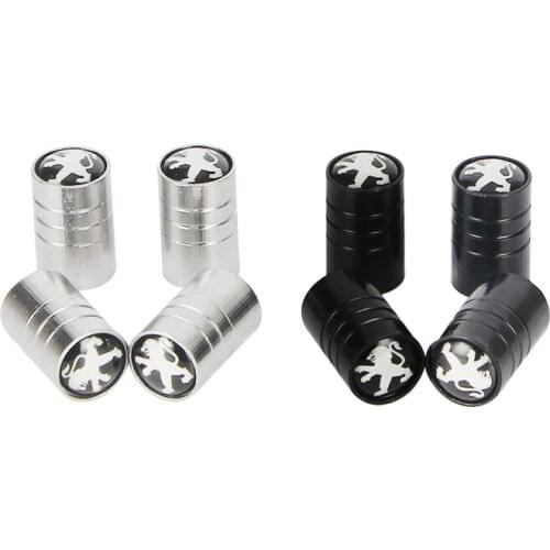 4 pcs New Fashion Car styling Wheel round Tire Valve Caps for Peugeot 308 206 207 408 508 RCZ 208 3008 2008 4008