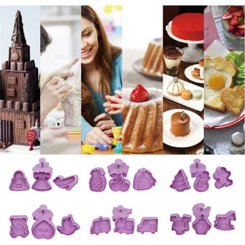 4PCS/Set 3D Animal Cookie Mold Food Grade Plastic Biscuit Party Baking Tools Party Cupcake Decorating DIY Supplies