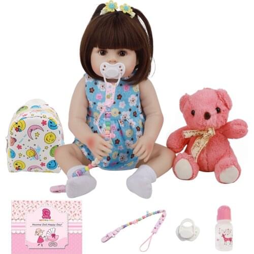 48CM Realistic Newborn Baby Full Silicone Body Lifelike Bebe Reborn Dolls For Children Birthday Christmas Gift Shower Toy 18Inch