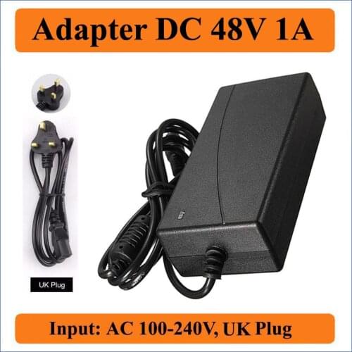 48V 1A UK Plug AC DC Adapter AC 100-240V Converter to DC 48V 1000mA 48W LED Power Supply Charger for LED strips Light