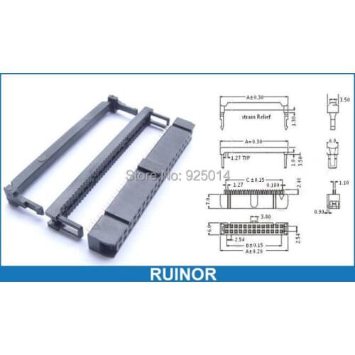 50 Set IDS FEMALE 40 PIN IDC FLAT RIBBON FC-40 PIN PC Cable Socket