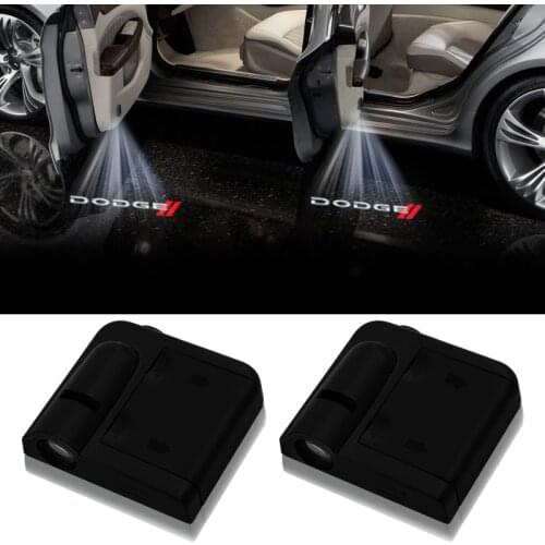 2pcs Wireless Led Car Door Welcome Laser Projector Ghost Shadow Lights For Dodges Challenger RAM 1500 Charger Avenger Caliber