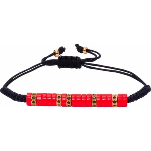 KEJIALAI Men Macrame Bracelet CZ Stones Adjustable Red String Charm Bracelets Women Lucky Braided Bracelet Jewelry M-L570