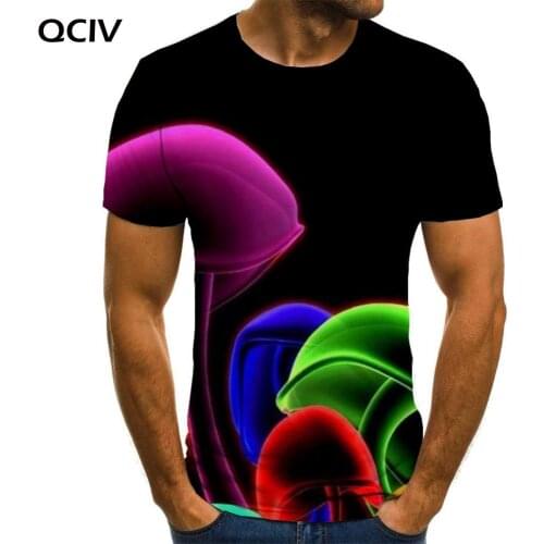QCIV Brand Colorful T shirt Men Art Anime Clothes Retro T-shirts 3d Gradient Tshirt Printed Mens Clothing Punk Rock Fashion