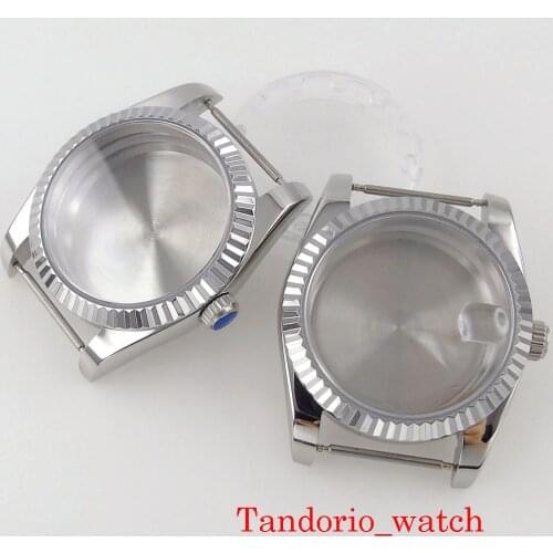 For NH35A NH36A MIYOTA Movement 36mm 316L stainless Steel Watch Case Sapphire Glass Fluted Bezel Solid Back Wristwatch Parts