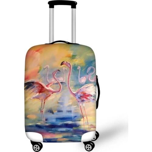 HaoYun Cartoon Luggage Cover Arts Painting Flamingos Pattern Travel Accessories Only Cover Fashion Water-proof Suitcase Cover