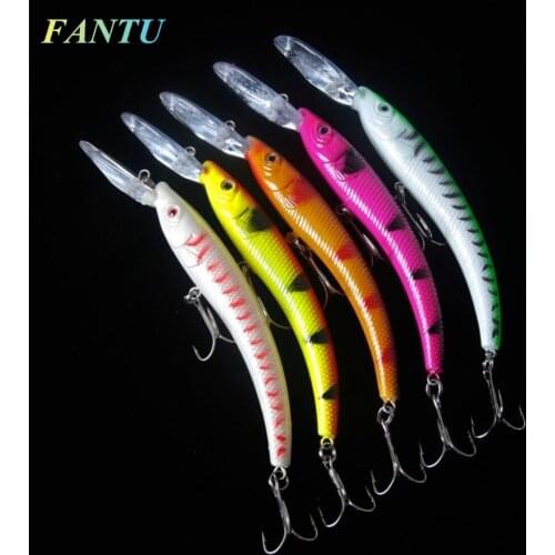 FANTU New Leurres Nouveaute 2017 Long Tongue Fishing Lures 17g/16cm With Double Treble Hooks Fishing Tackles Baits 5PCS