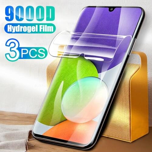 3Pcs Full Cover Hydrogel Film For Samsung Galaxy A22 4G Screen Protection For Sumsung Sansung A 22 6.4" Protector Film Not Glass