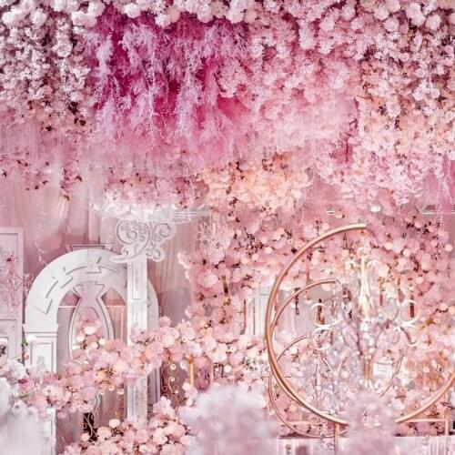 Artificial flower single branch plastic Foggy floral smog flower smashing grass wedding decoration holding flowers Photo props