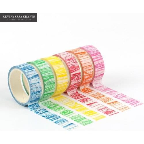 6Pcs Crayon Washi Tape Set Quality Stationery Diy Scrapbooking Photo Album School Tools Kawaii Scrapbook Paper Stickers Gift