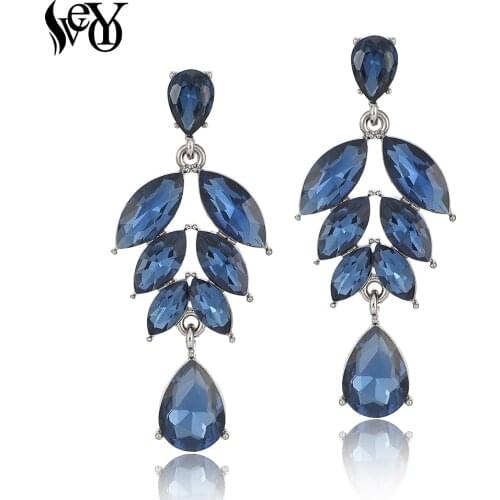 VEYO Brand Classic Crystal Plant Drop Earring for Women New Fashion Elegant Jewelry Wholesale