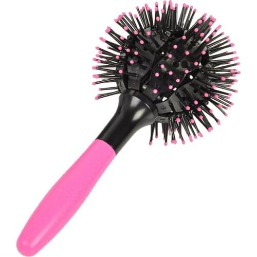New Japan 3D Bomb Curl Hair Brush Ball Styling Spherical Massage Comb Detangling Heat Resistant Hair Comb 2017 WH998