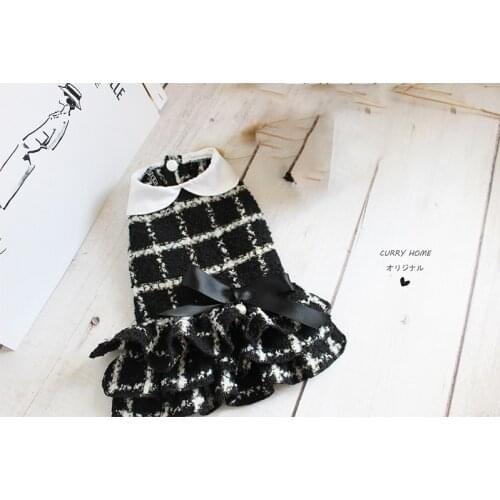 Pet Autumn and Winter Padded Vest Coat Dog Clothes Warm Plus Velvet Small Fragrant Wind Small Dog Clothes Skirt