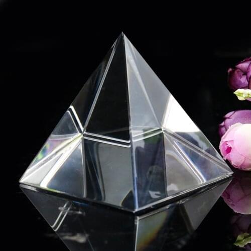 Creative Crystal Pyramid Crafts Ornaments Four Prism Pentahedron Energy Tower Teaching Photography Props Home Decoration Crafts