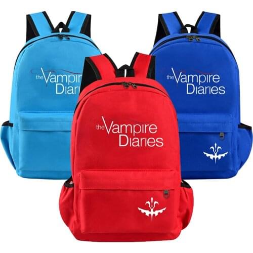 The Vampire Diaries Print Backpack for Women School Shoulder Bag Bagpack for Teenage Girls Female Travel Backpacks Mochila Balck