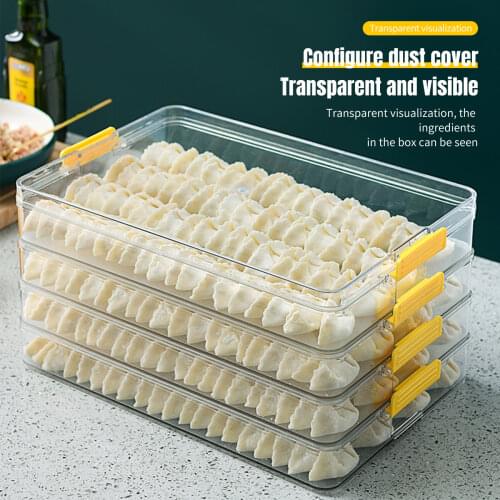 Frozen Dumpling Box Refrigerator Food Grade Large Capacity Dumpling Freezer Box Kitchen Wonton Storage Box