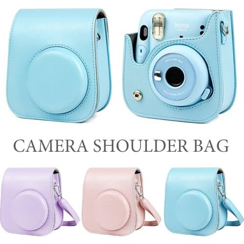 PU Leather Carrying Camera Bag Shell Pouch Case w/Strap for Fujifilm Instax Mini 11 Instant Cameras Accessories